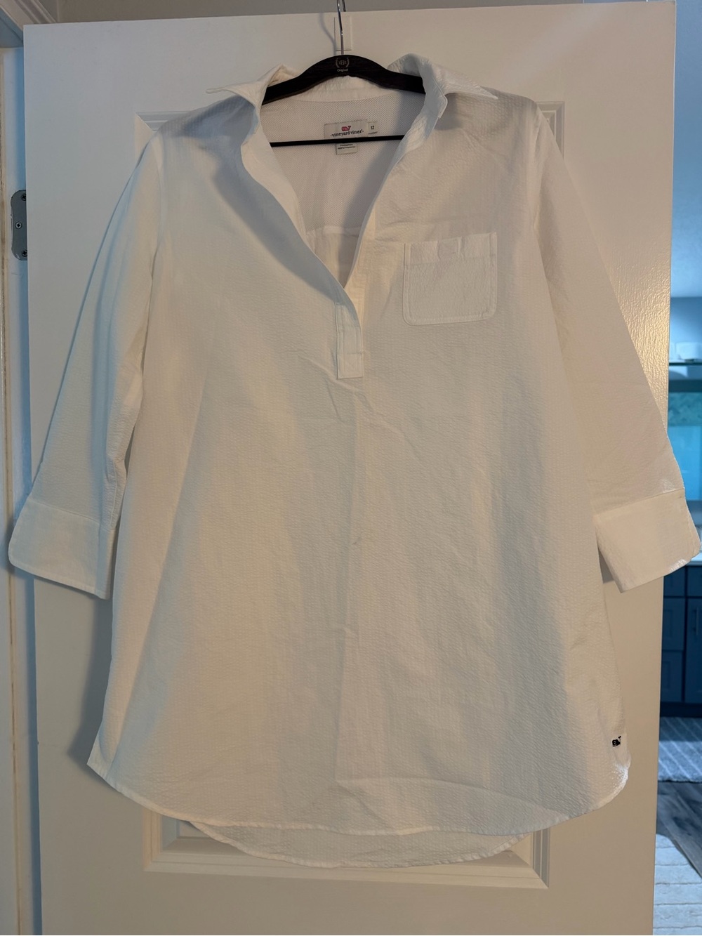 Vineyard Vines White Cover-Up Shirt, size 12